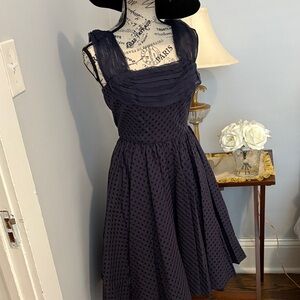 Elegant Navy Blue Sleeveless Dress